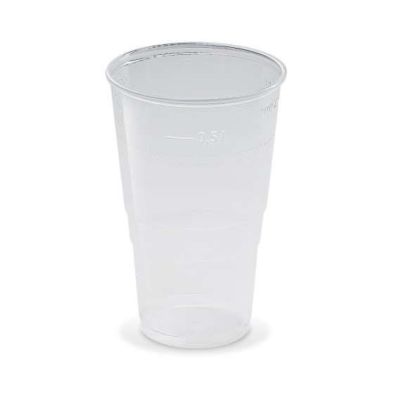 Plastový pohár PP 500ml, TRANSPARENTNÝ, 95mm, 50ks/bal