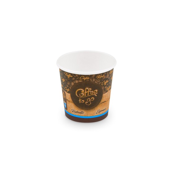 Papierový pohár "COFFEE TO GO" 110 ml, XS, pr. 62mm, 50ks/bal