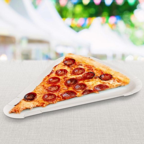 Papierová tácka na pizzu (FSC Mix) trojuholníková biela 26,5 x 20 cm 250 ks/bal.
