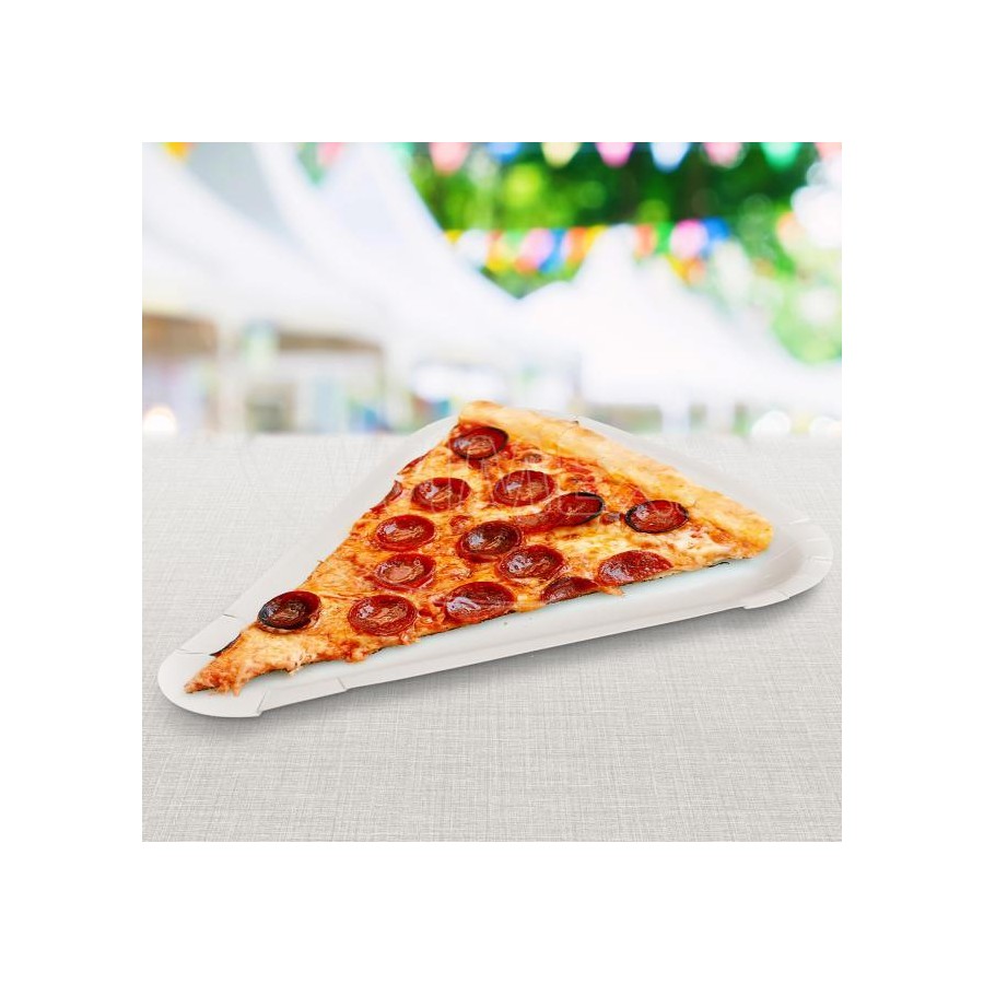 Papierová tácka na pizzu (FSC Mix) trojuholníková biela 26,5 x 20 cm 250 ks/bal.