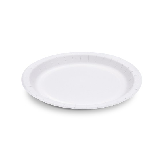 Papierový tanier plytký EXTRA PEVNÝ, BIELY, pr. 23 cm, 100ks/bal.