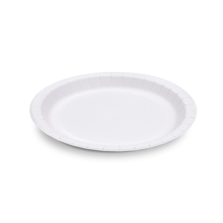 Papierový tanier plytký EXTRA PEVNÝ, BIELY, pr. 23 cm, 100ks/bal.
