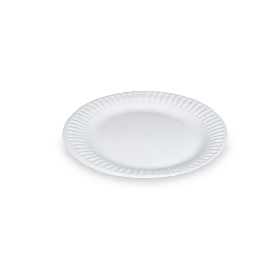 Papierový tanier plytký "RECY", BIELY, pr. 15 cm, 100ks/bal.