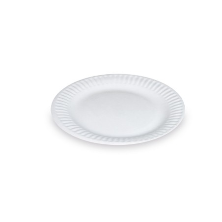 Papierový tanier plytký "RECY", BIELY, pr. 15 cm, 100ks/bal.