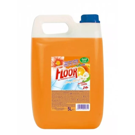 FLOOR Univerzálny prostriedok na umývanie podláh, obkladov a dlažieb, KVET POMARANČA, 5 L