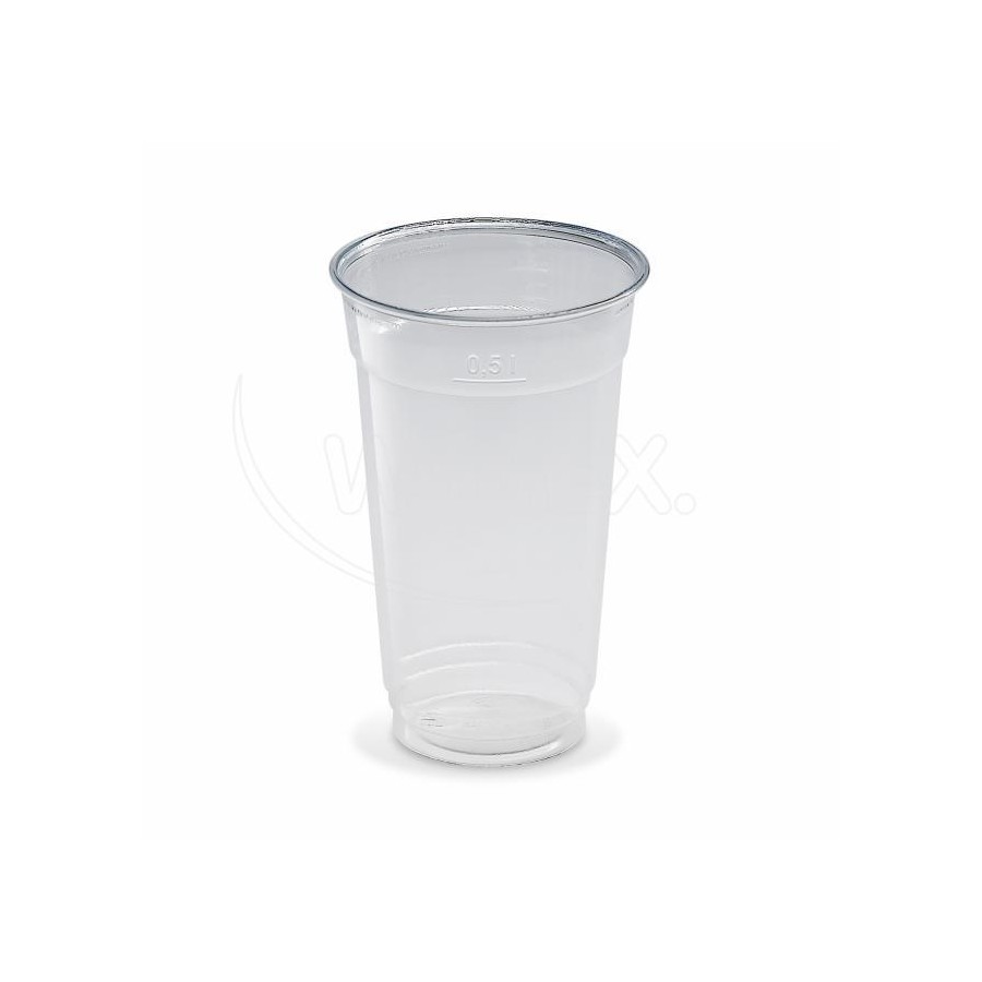 Plastový pohár PET 500ml, TRANSPARENTNÝ, 95mm, 50ks/bal