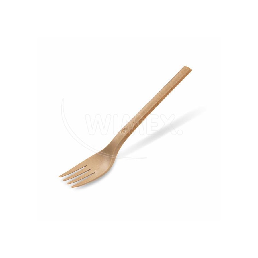 Vidlička prírodná (BIO-kompozit) HNEDÁ, 17cm, 50ks/bal.