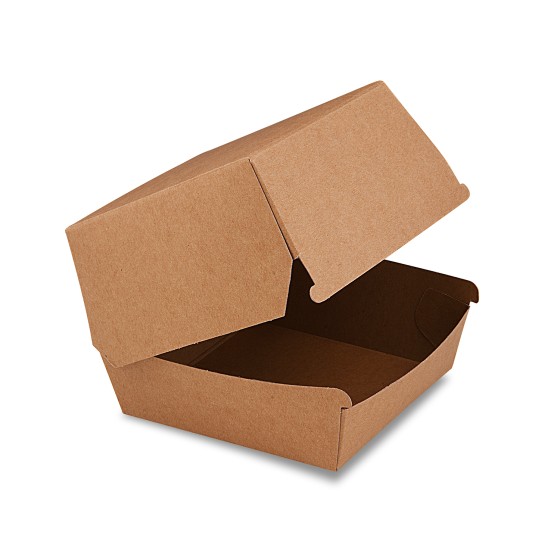 Box na hamburger HNEDÝ 11 x 11 x 9 cm, nepremastiteľný 50 ks/bal.
