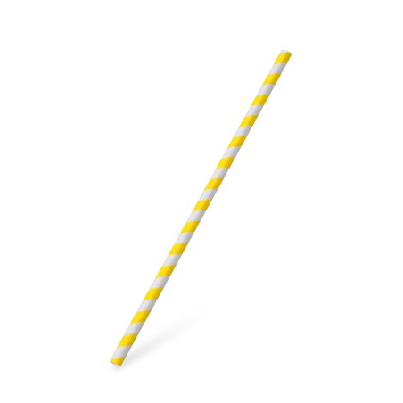 Papierové slamky JUMBO žlté 25 cm/8mm 100ks/bal