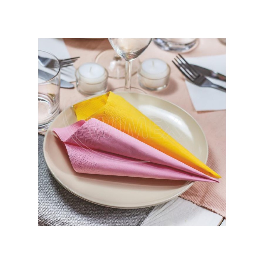 Obrúsky 2-vrstvé, 33 x 33 cm, RUŽOVÉ, 1/4 sklad., 250 ks/bal.