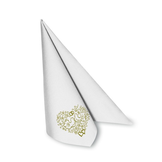 Obrúsok (PAP-Airlaid FSC Mix) PREMIUM Svadba 40 x 40 cm, 50ks/ bal