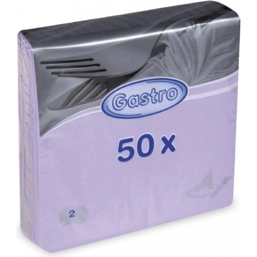 Servítky 33x33, 2vrs. 1/4 skladanie, 50ks/bal svetlofialové