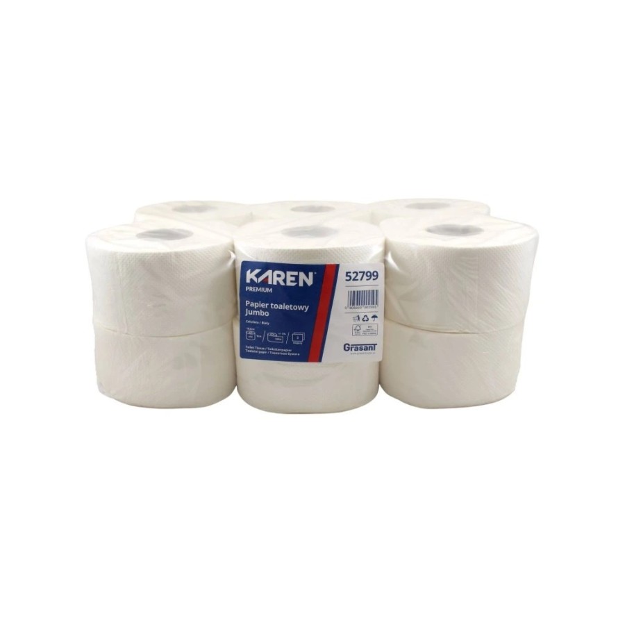 Toaletný papier JUMBO, KAREN, O18cm, 2vrs. 100% cel. 12ks/bal 
