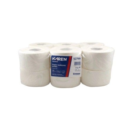 Toaletný papier JUMBO, KAREN, O18cm, 2vrs. 100% cel. 12ks/bal 