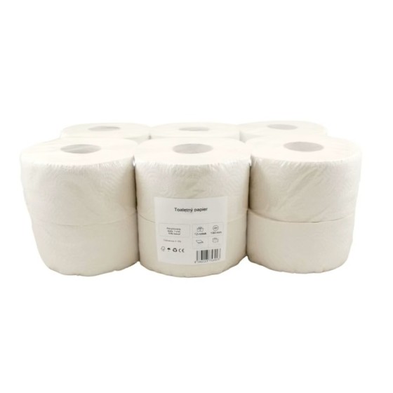 Toaletný papier JUMBO, O18cm, 2vrs. 100% cel. 12ks/bal