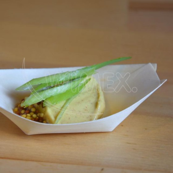 Fingerfood miska drevená lodička 9 x 6 cm 100 ks/bal.