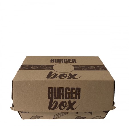 Burger BOX s extra priečinkom na HRANOLKY s potlačou, 200x130x110, 50ks/bal