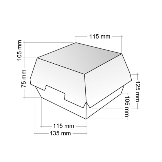 Box papierový na hamburger ENJOY WOOD hnedý, 135x125x75 mm, 50ks/bal