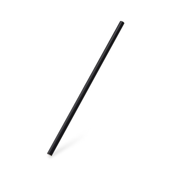 Papierové slamky JUMBO čierne, 25 cm/8mm, 100ks/bal