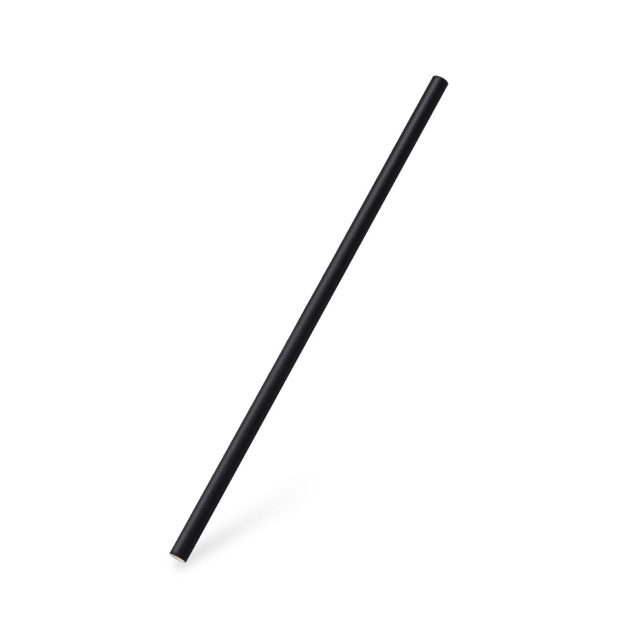 Papierové slamky JUMBO čierne, 25 cm/8mm, 100ks/bal
